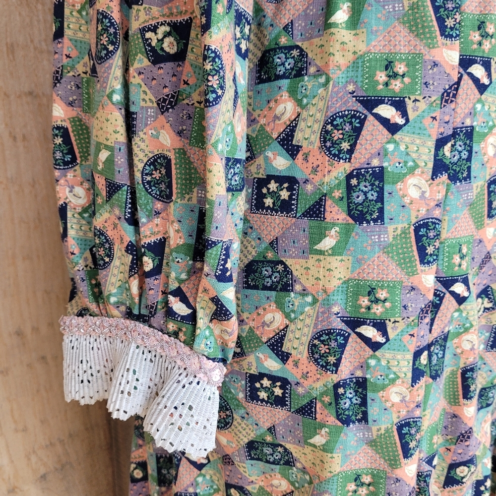 Vintage Handmade Patchwork Cottagecore Prairie Dr… - image 4